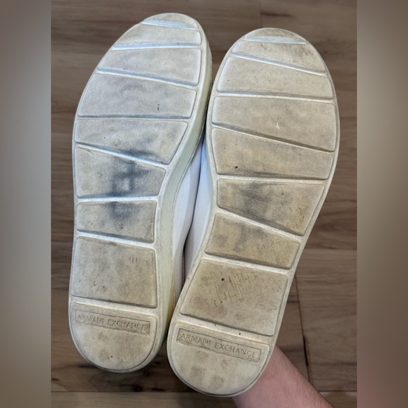 Armani Exchange White Leather Low-Top Sneakers - Picture 9 of 13